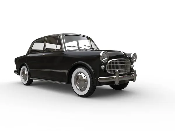 Старый Полуночный Черный Винтажный Компактный Автомобиль Студийный Снимок — стоковое фото