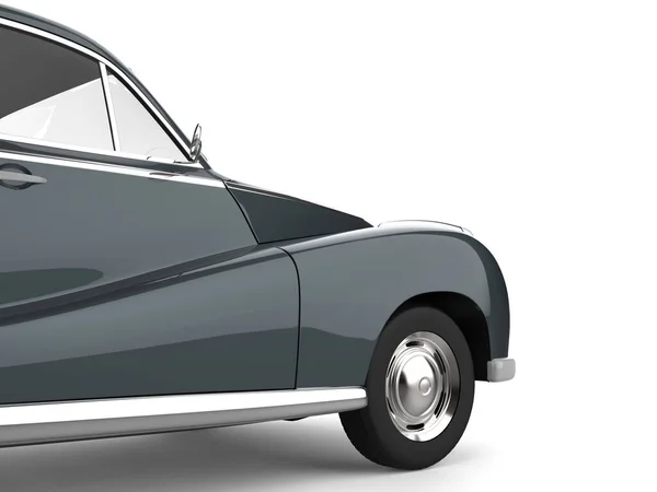 Vintage Metallic Slate Gray Luxury Car Restored Front Wheel Cut — Stock Photo, Image