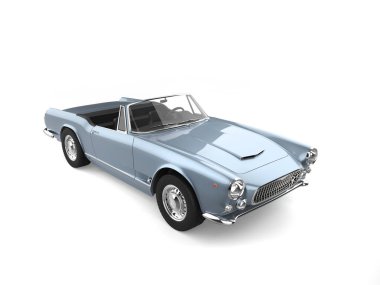 Güzel mavi, üstü açık, üstü açık bir araba.