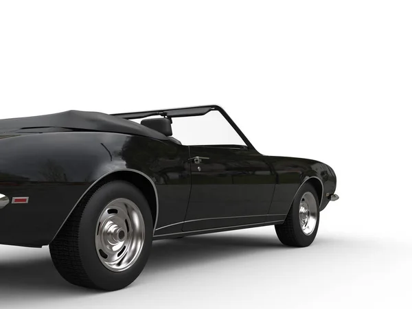 Cool Czarny Vintage Kabriolet Kabrioletowy Samochód Widok Tyłu — Zdjęcie stockowe