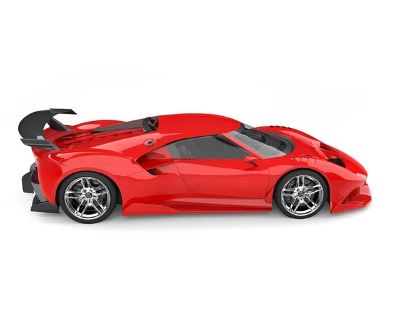 Escarlate Moderno Carro Super Esportivo Vermelho Vista Cima Para Baixo — Fotografia de Stock