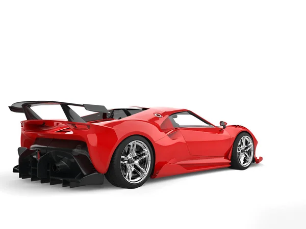 Escarlate Moderno Carro Super Esportivo Vermelho Visão Traseira — Fotografia de Stock