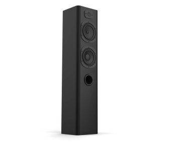Matte black modern büyük kule müzik hoparlörü - yan görünüm