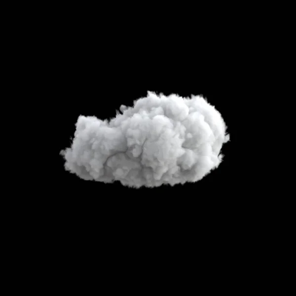 Одинарна Пухнаста Хмара Ізольована Чорному Тлі — стокове фото