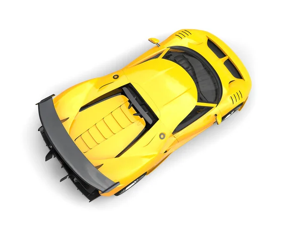 Modern Yellow Super Sports Race Car Top Back View — Stock Photo, Image