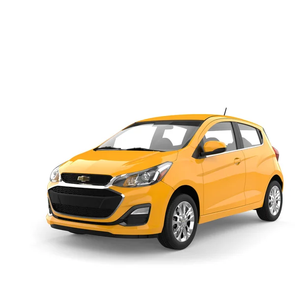 Modèle Chevrolet Spark 2019 2021 Jaune Illustration Isolé Sur Fond — Photo