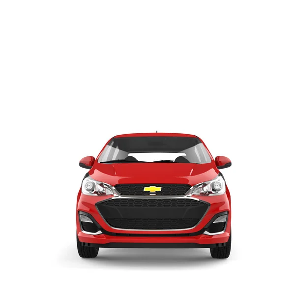 Röd Chevrolet Spark 2019 2021 Modell Front View Illustration Isolerad — Stockfoto