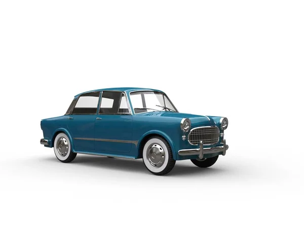 Kompaktní Modré Vintage Auto Obnoveno Stavu Mincovny — Stock fotografie