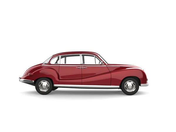 Velho Vintage Metálico Cereja Vermelho Carro Luxo Vista Lateral — Fotografia de Stock