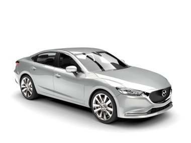 Silver Mazda 6 2018 - 2021 model - 3D Illustration - isolated on white background
