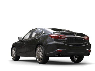 Black Mazda 6 2018 - 2021 model - back view - 3D Illustration - isolated on white background