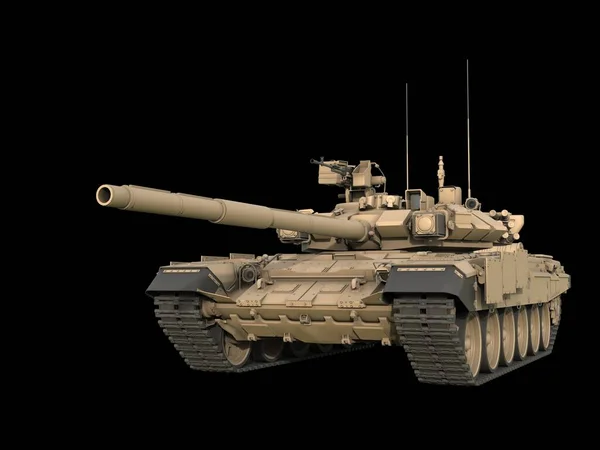 Modern Powerful Military Tank Desert Sand Color Illustration — 스톡 사진