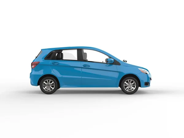 Light Blue Modern Generic Compact Small Car Side View Illustration — Foto Stock