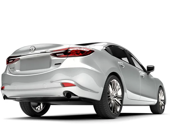 Gümüş Mazda 2018 2021 Model Arka Plan Yakın Çekim Görüntü — Stok fotoğraf