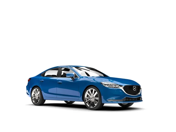 Blue Mazda 2018 2021 Model Illustration Isolated White Background — стокове фото