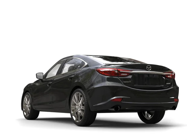 Black Mazda 2018 2021 Model Back View Illustration Isolated White — стокове фото