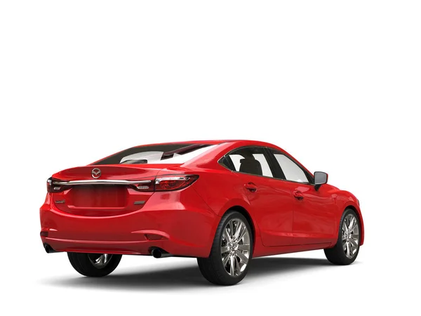 Red Mazda 2018 2021 Model Back View Illustration Isolated White — 스톡 사진