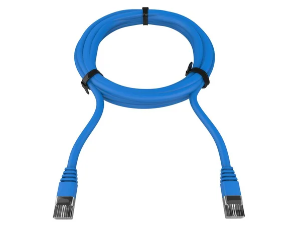 Blue Generic Network Cable Tied Black Zipties Illustration — Stock fotografie