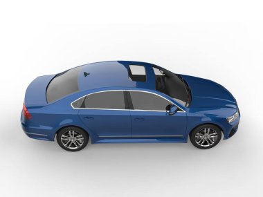 Metalik koyu mavi Volkswagen Passat 2018 - 2021 model - yukarıdan aşağı görünüm