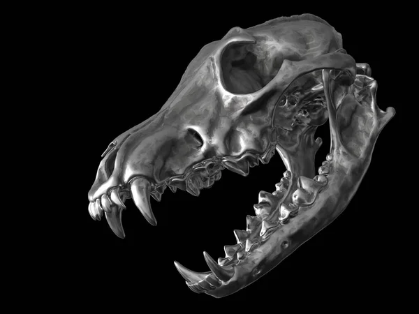 Metal Wolf Skull Open Jaws — Stock Photo, Image