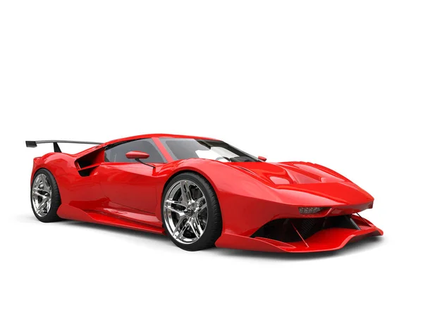 Luminoso Rosso Lucido Moderno Veloce Super Auto — Foto Stock