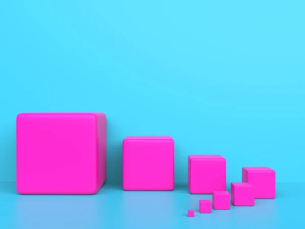 Soft Pink Cubes Bright Soft Blue Backdrop — Stock Photo, Image