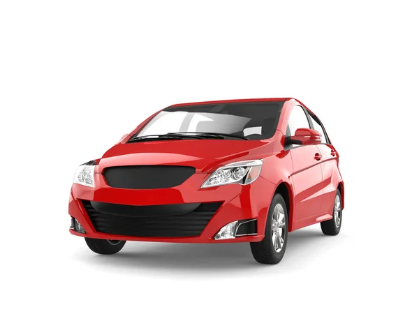 Bright Red Modern Compact Car Beauty Shot — Stockfoto
