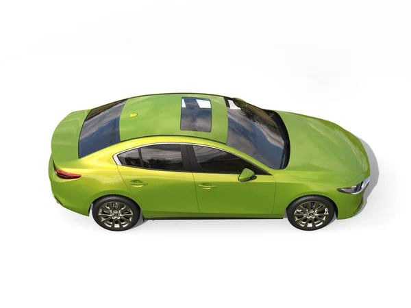 Electric Green Mazda 2019 2022 Model Top View Illustration Isolated — Stock Photo, Image