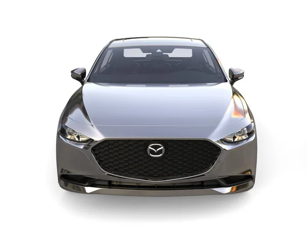 Χρώμιο Ασημί Mazda 2019 2022 Μοντέλο Μπροστινή Όψη Εικονογράφηση Απομονώνονται — Φωτογραφία Αρχείου