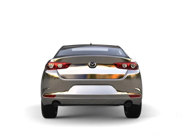 Chrome Silver Mazda 2019 2022 Model Back View Illustration Isolated — Foto Stock