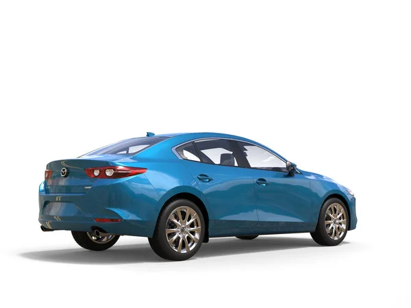 Metallic Blue Mazda 2019 2022 Model Side View Illustration Isolated — Stok fotoğraf