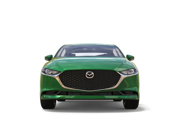 Forest Green Mazda 2019 2022 Model Front View Illustration Isolated — стокове фото