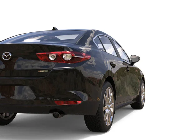 Shiny Black Mazda 2019 2022 Model Taillight Shot Illustration Isolated — Fotografia de Stock