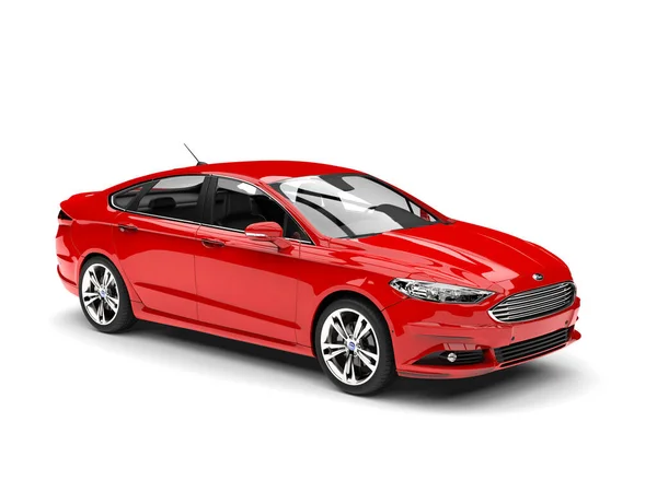 Fogo Vermelho Ford Mondeo 2015 2018 Modelo Tiro Beleza Ilustração — Fotografia de Stock