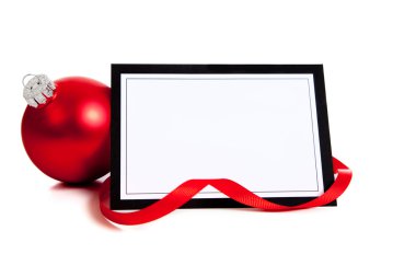 Chrismas notecard veya baubles ile mesaj