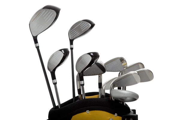 Golf clubs op wit — Stockfoto