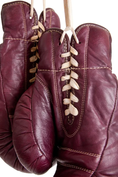 Leather, antique boxing gloves — Stock Photo, Image