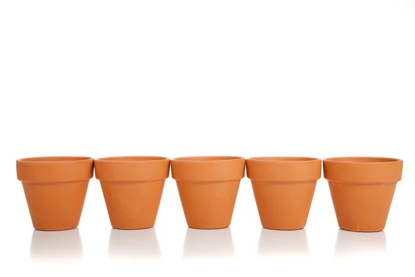 Row of Terra Cotta flower pots — Stock Photo, Image