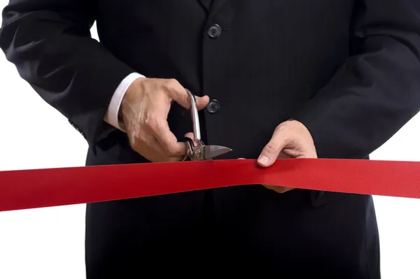 Cutting a Red Ribbon — Stock Photo, Image