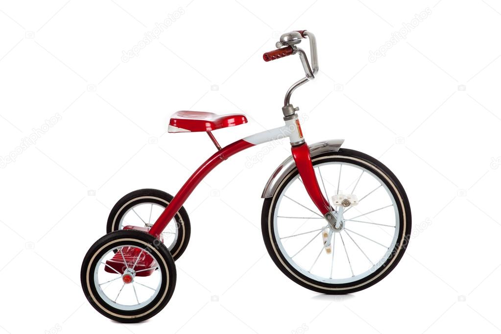 Red Tricycle on White