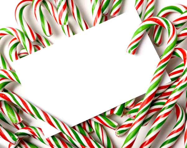 Weihnachten Zuckerstangen Notizkarte oder Einladung — Stockfoto