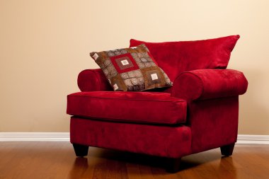 Red Farbic chair Empty clipart
