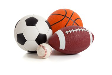Assorted Sports Balls on White clipart