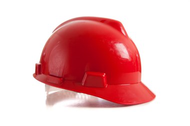 beyaz üzerine kırmızı kask