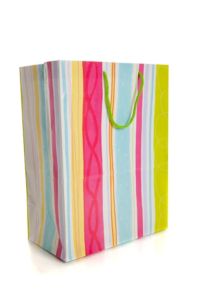 Multicolor shopping eller gåva väska på vit — Stockfoto
