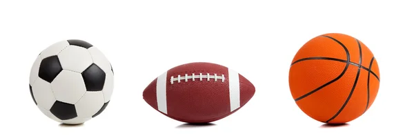 Assorted Sports Balls on White — Stock Photo, Image