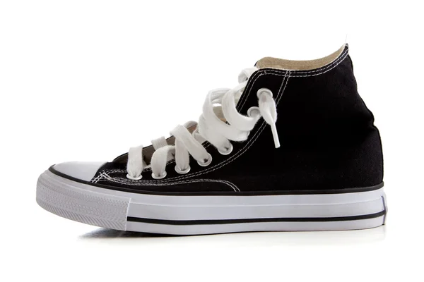 Black high top sneakers on white — Stock Photo, Image