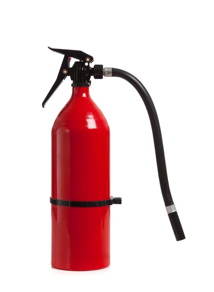 Extintor de incêndio vermelho em branco — Fotografia de Stock