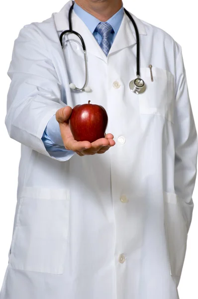 Una manzana al día mantiene alejado al médico. — Foto de Stock