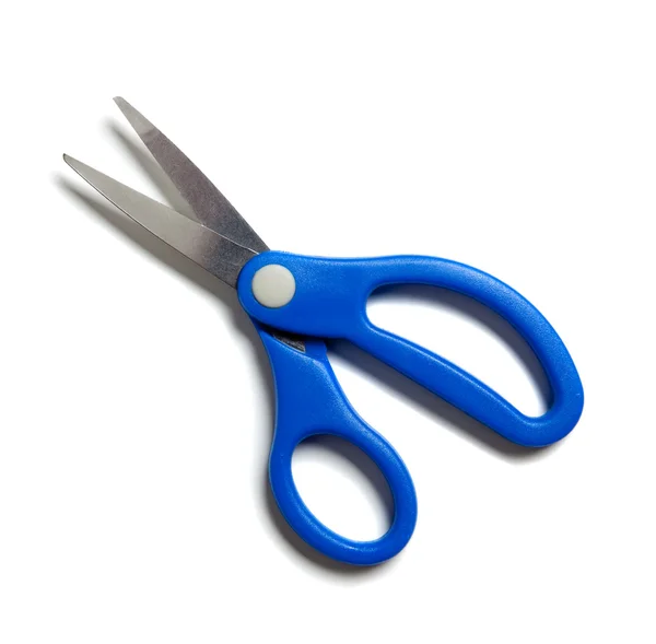 Childrens scissors on white - school supplies — Stock Photo, Image